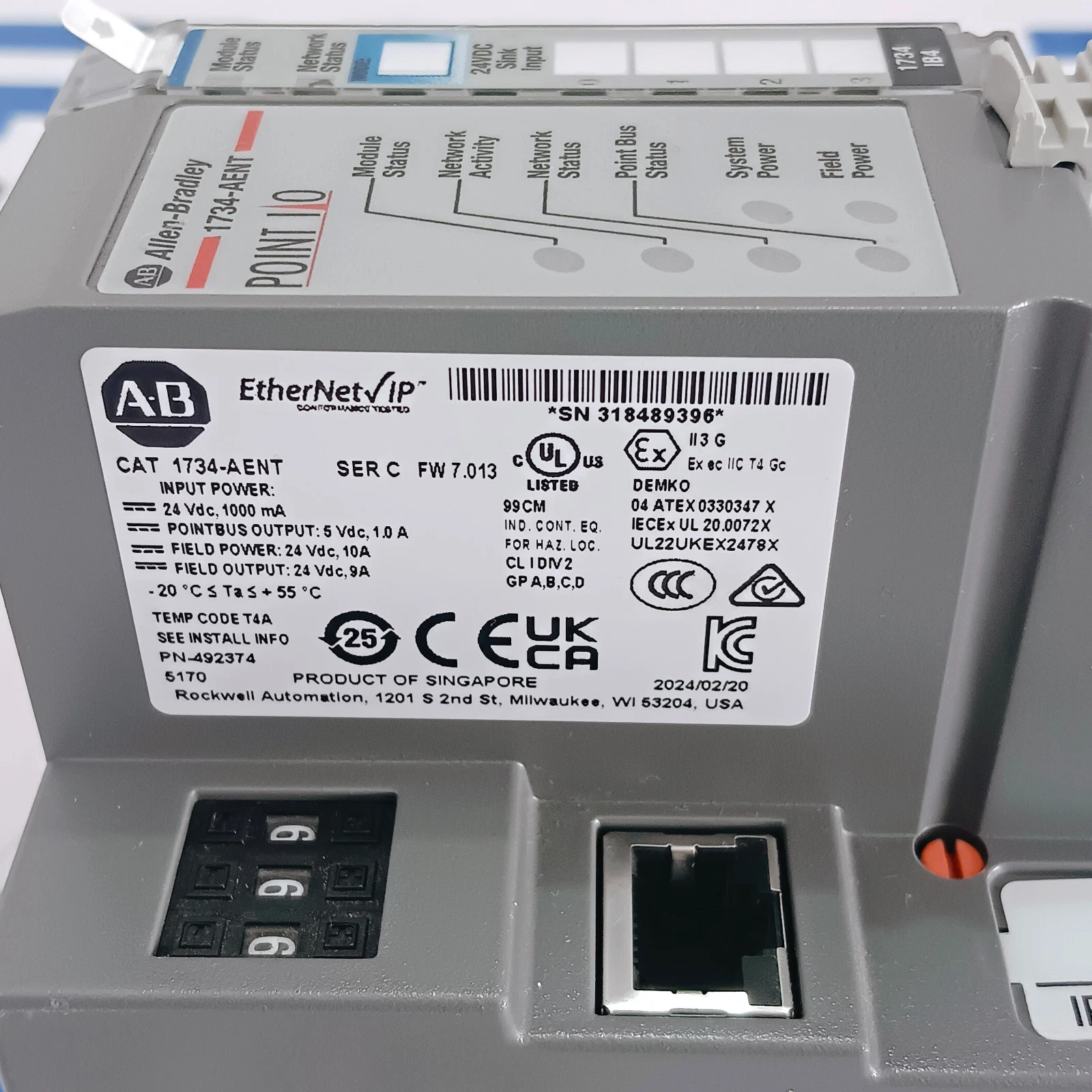 Allen Bradley 1734-AENT Ethernet Network Adaptor & 1734-IB4 Digital Input Module - Image 6