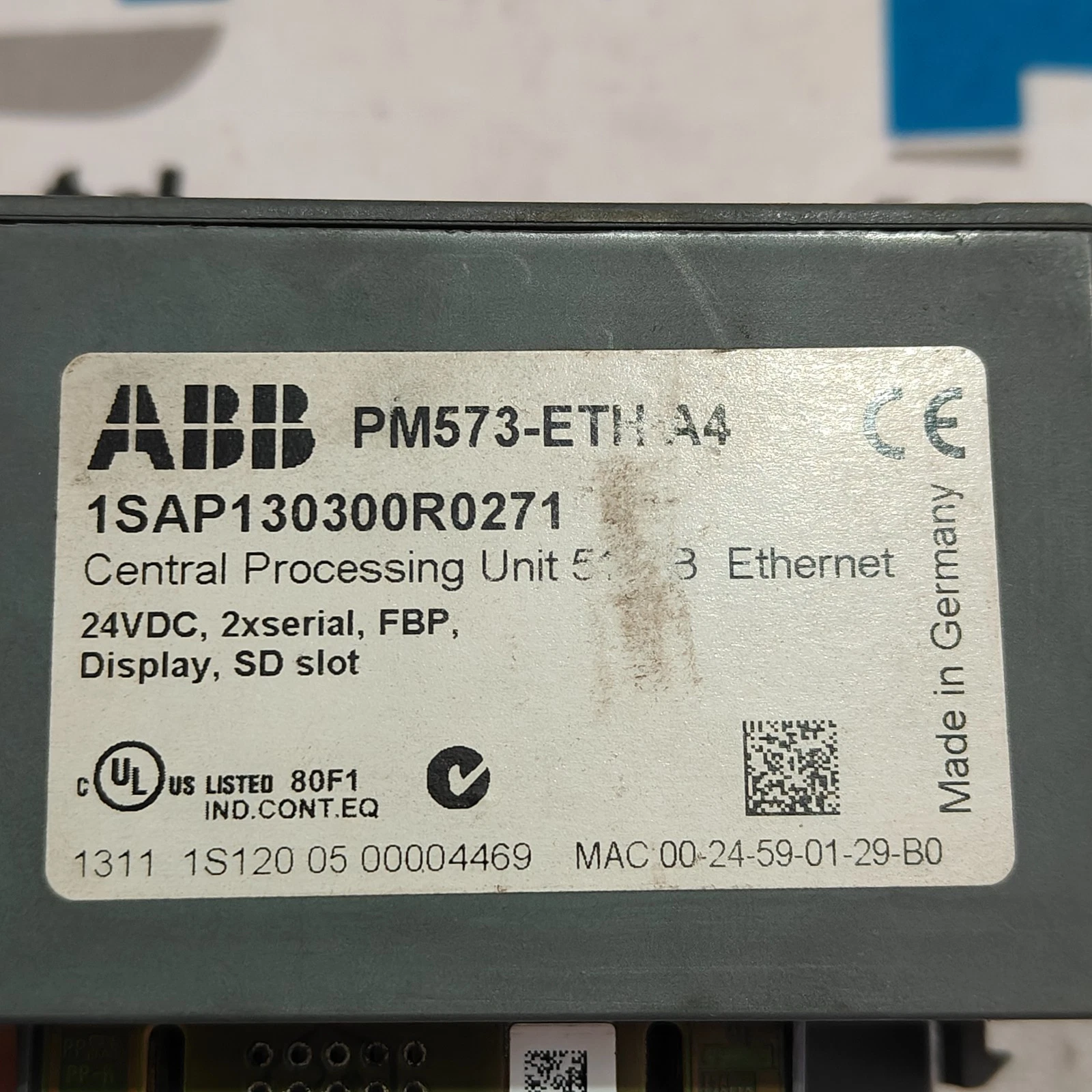 ABB PM573-ETH A4 Central Processing Unit 24VDC - Image 3